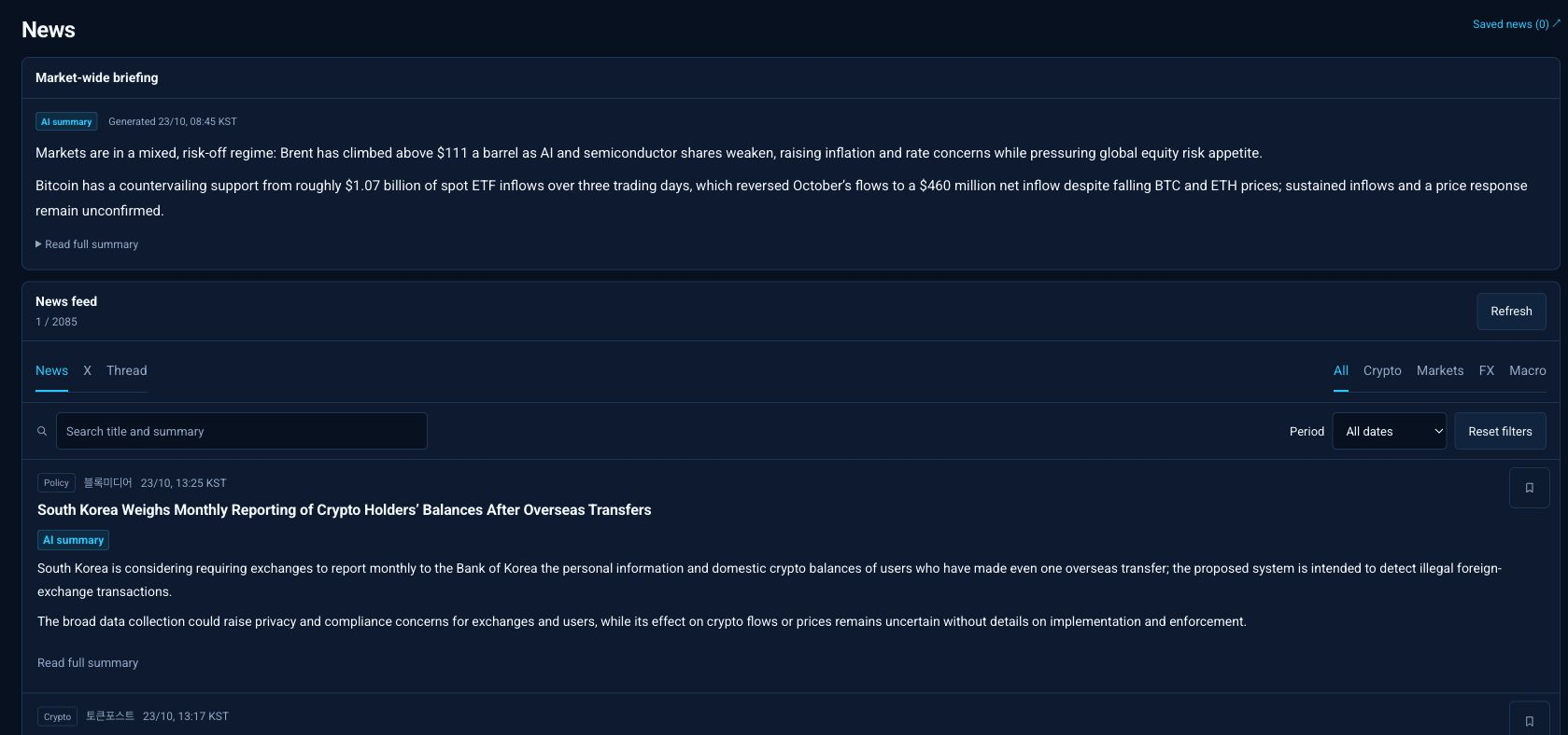 News · Search for a story and select its title to read it. Narrow the results by channel, sector or date.